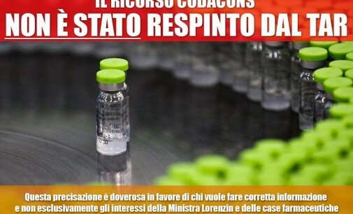 Vaccini: ricorso Codacons rinviato al 3 ottobre, nessuna bocciatura del Tar