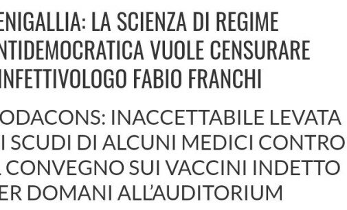 Senigallia : la scienza di regime contro l’infettivologo Fabio Franchi